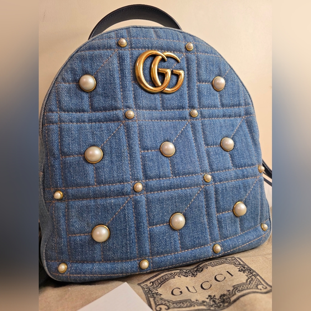 ❌SOLD❌ 💙 Gucci Marmont Backpack 💙 - Picture 4 of 16